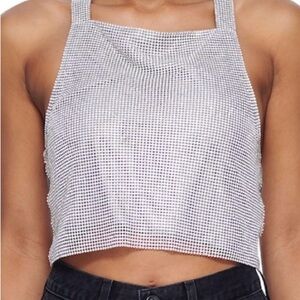 Rhinestone Cross Back Tank with bow